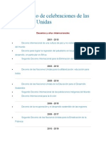 Calendario de Celebraciones de Las Naciones Unidas