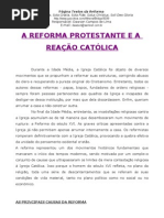 REFORMA PROTESTANTE E A REAÇÃO CATÓLICA