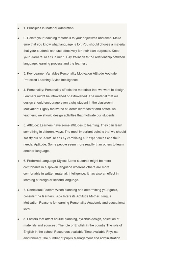 Material Adaptation in Language Teaching | PDF