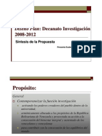 Síntesis Plan Decanato Investigación UNEFM 2008-2012
