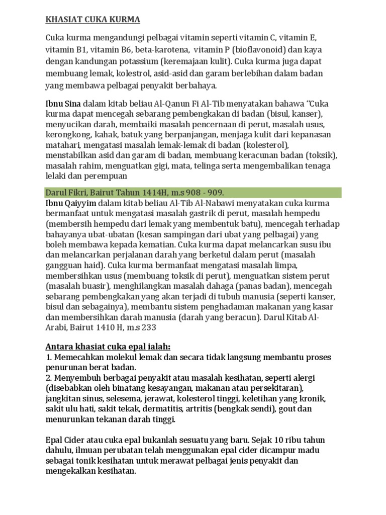 Khasiat Cuka Kurma Pdf