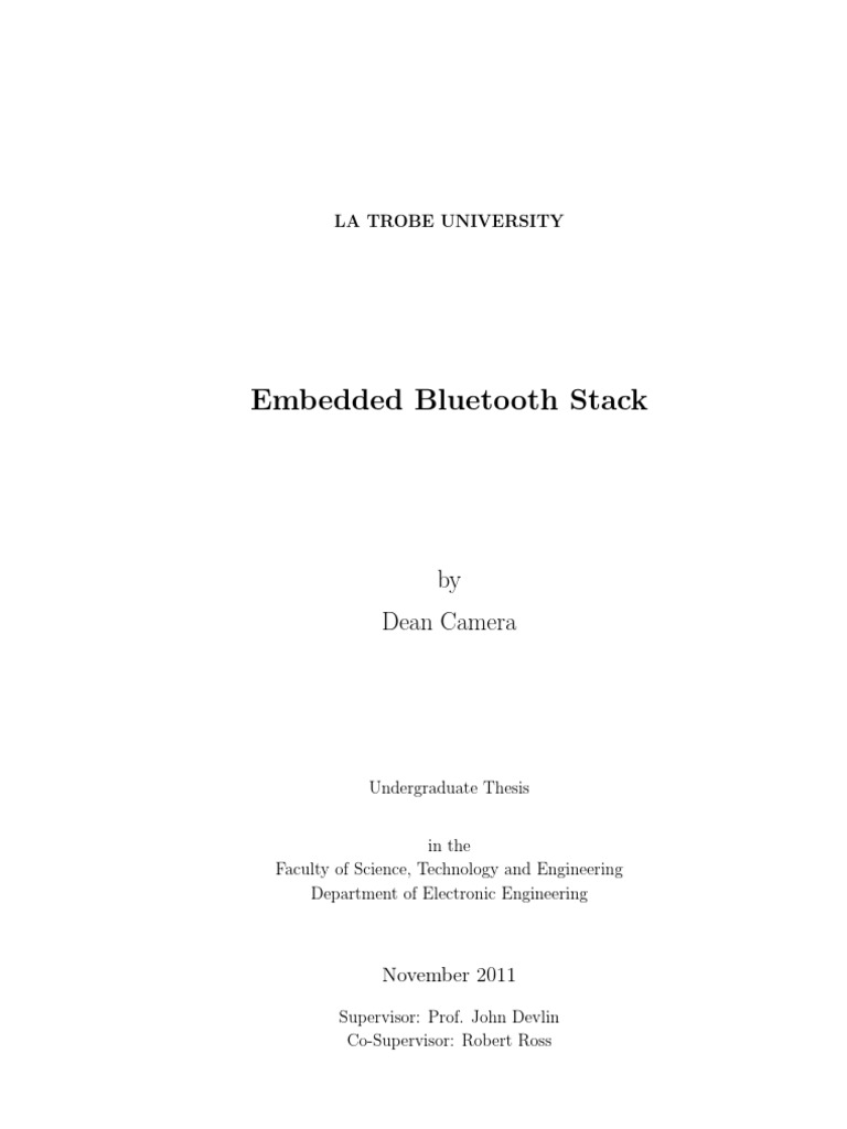 Embedded Bluetooth Stack | PDF | Bluetooth | Embedded System