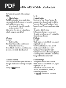 Comparison of Old and New Catholic Rites of Ordination To The Priesthood