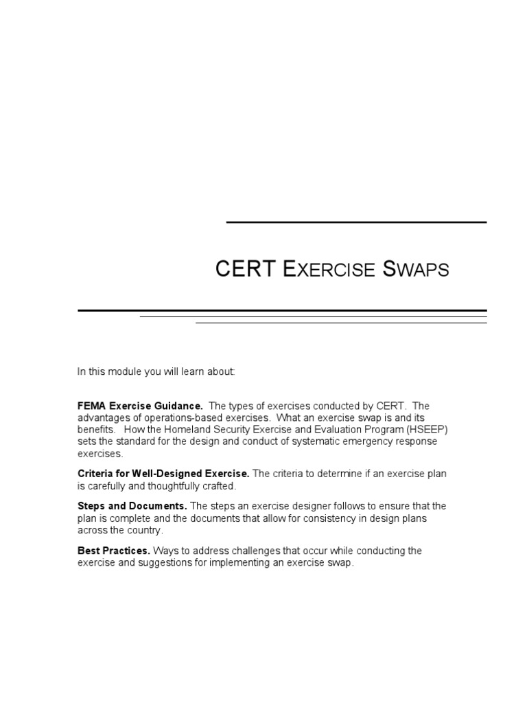 Cert Exerciseswaps Ig July2012 | PDF | Facilitator | Incident Command ...