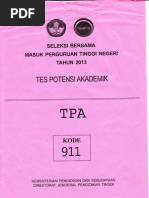 Download Soal Sbmptn 2013 Tpa 911 by Ramadhoni Mardi SN154444418 doc pdf