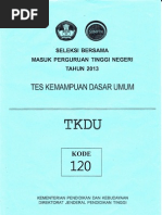 Download Soal SBMPTN 2013 TKDU 120 by Ramadhoni Mardi SN154445258 doc pdf