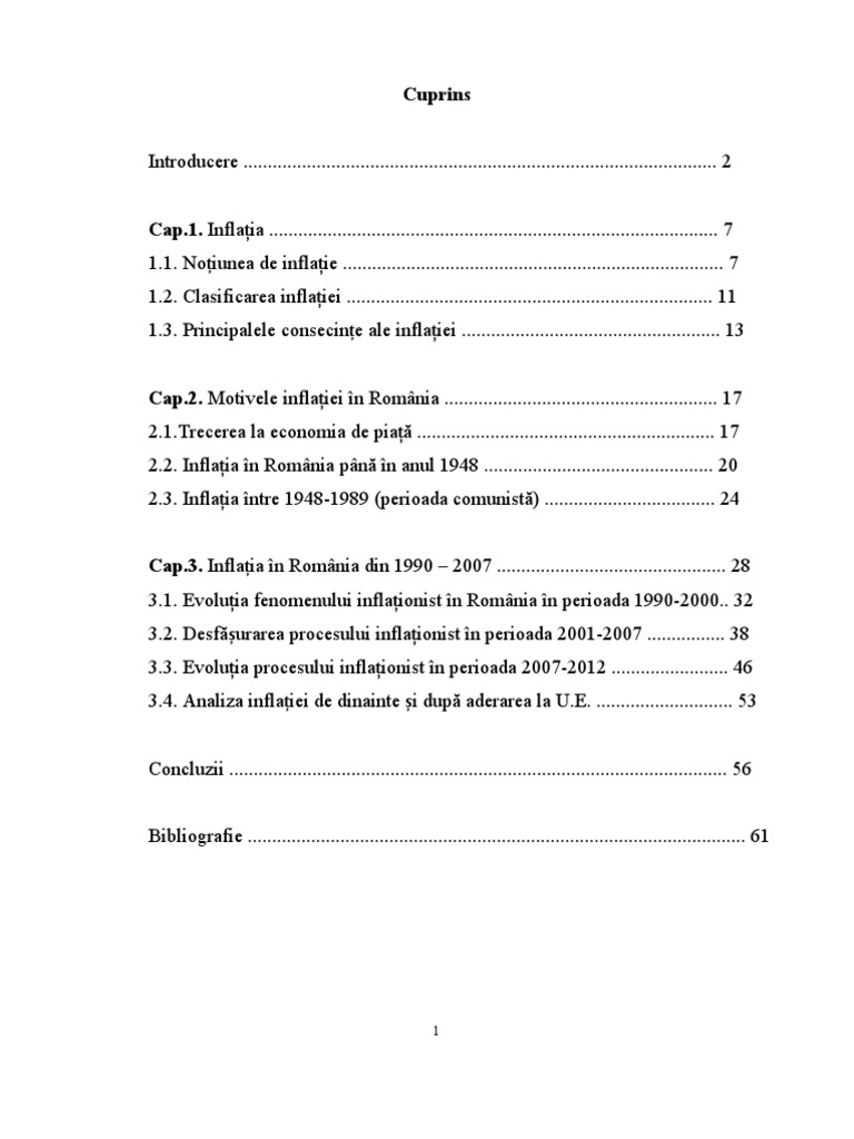 Inflatia in Romania | PDF