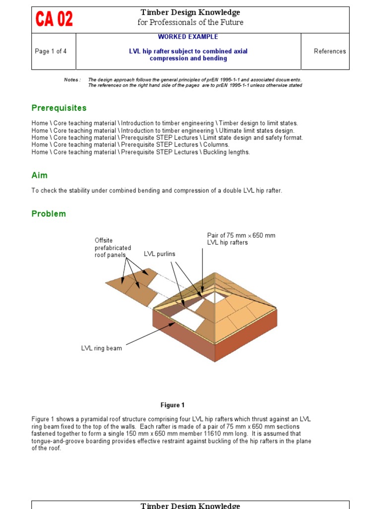 LVL Hip Rafter Design | PDF | Buckling | Bending