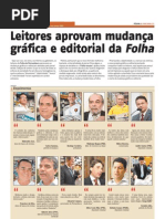 Leitores aprovam mudança gráfica e editorial da Folha