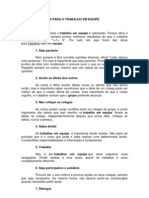 Dicas para trabalho em equipe