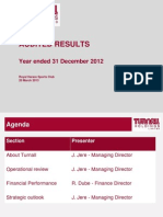 Audited Results: Year Ended 31 December 2012