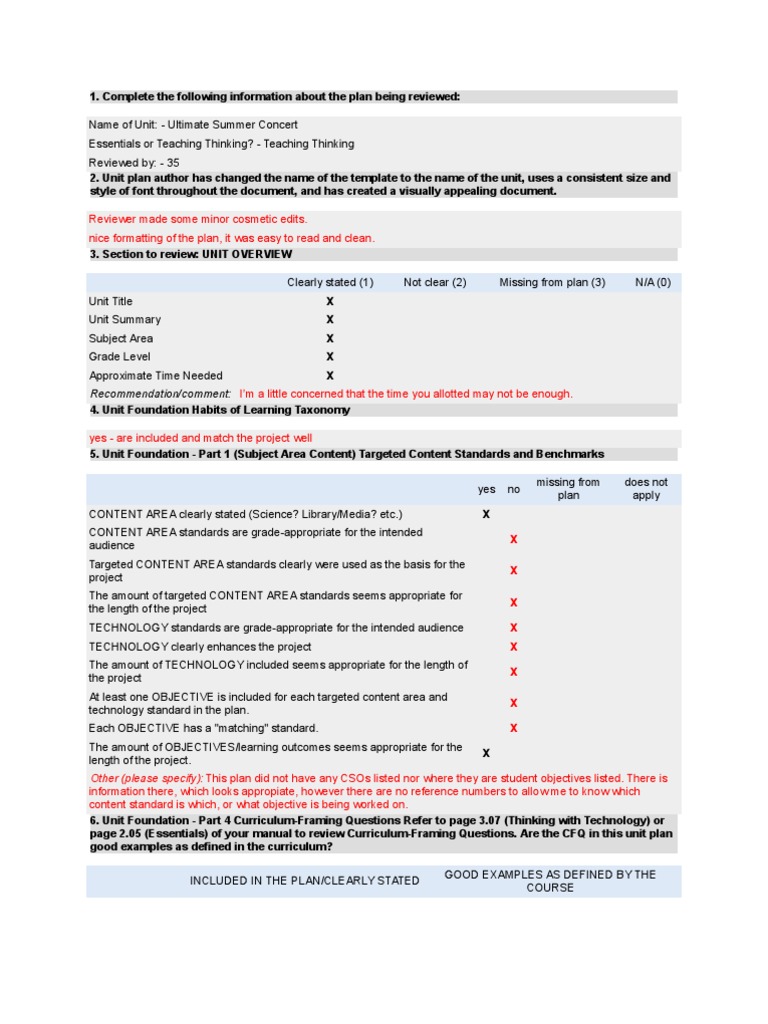 Intel Unit Plan Review | PDF | Business