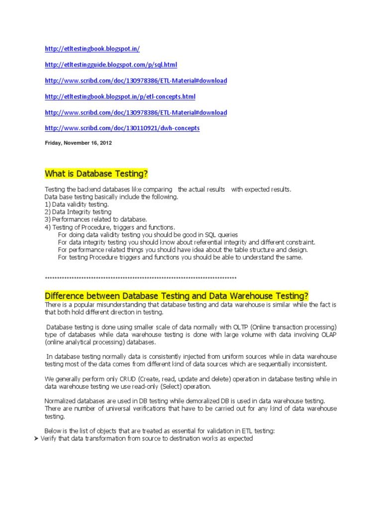 Teradata and ETL Testing | PDF | Metadata | Software Testing