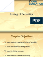 Listing of Securities