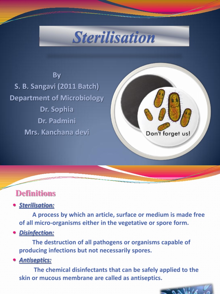 Sterilisation Sterilization (Microbiology) Filtration