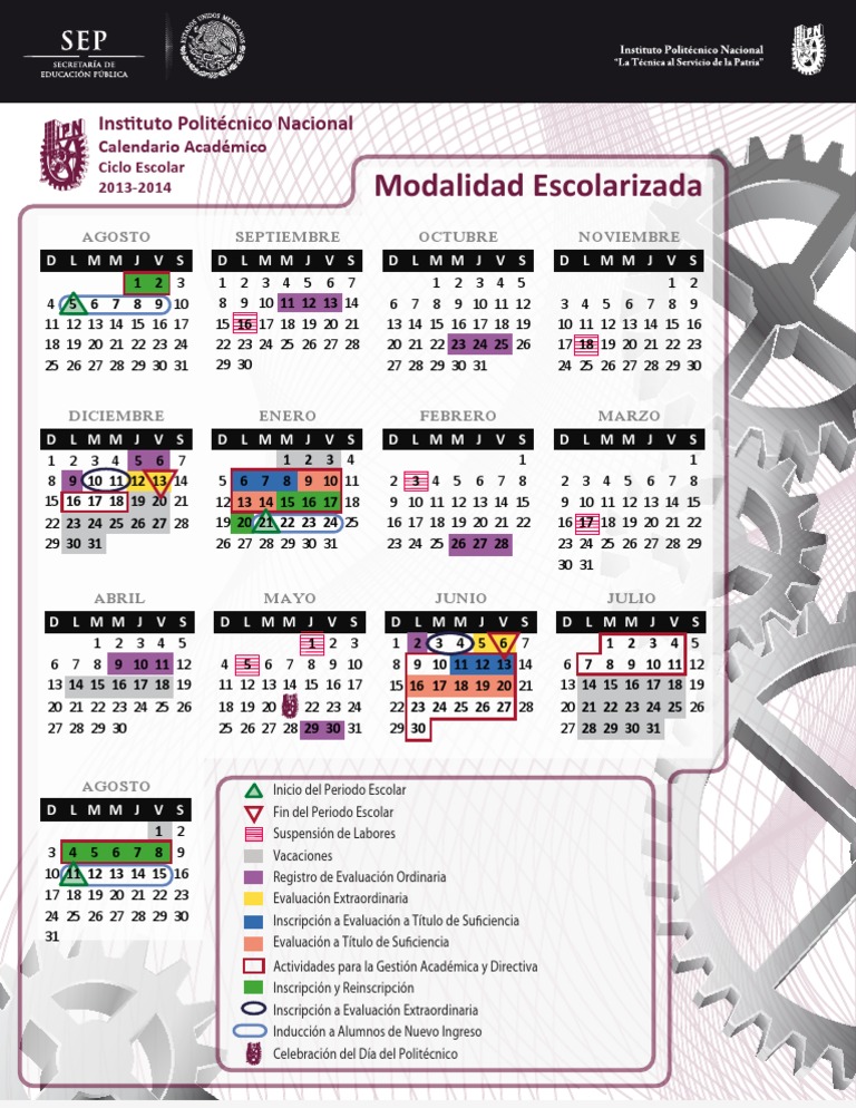 Calendario Escolar IPN PDF