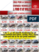 The Right The Right Deal, Buying Experience!!: at Wills Toyota You'Ll Find Car, AND....... A Great