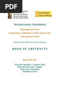 Philosophy and Crisis, Ioannina 2013-Book of Abstracts