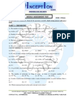 Weekly Assessment Test: Part 1-Chemistry