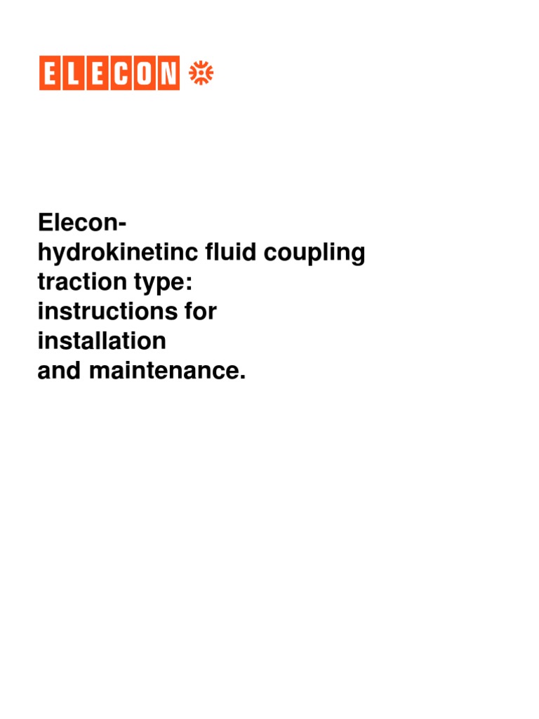 ELECON Fluid Coupling Manual PDF Belt (Mechanical) Engines