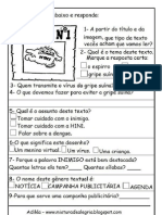 Atividades anúncio produção de texto e tirinha