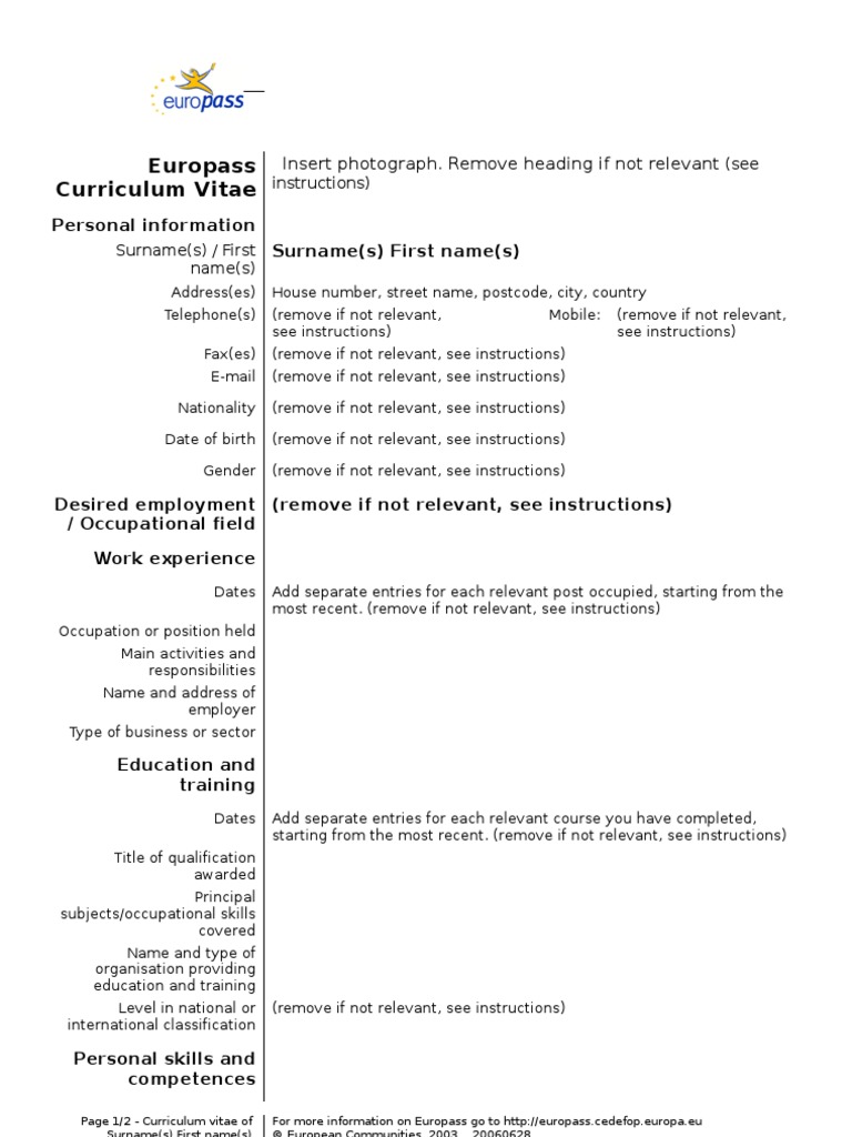 CV Format en | PDF