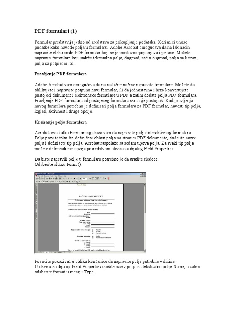 PDF Formulari 1 Dio | PDF