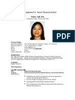 Position Applying For: Senior Financial Analsyt: Name: Anh Ton