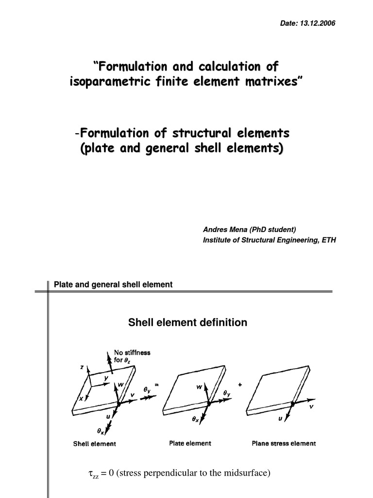 Isoparametric Finite Element Formulation | PDF | Bending | Stress ...