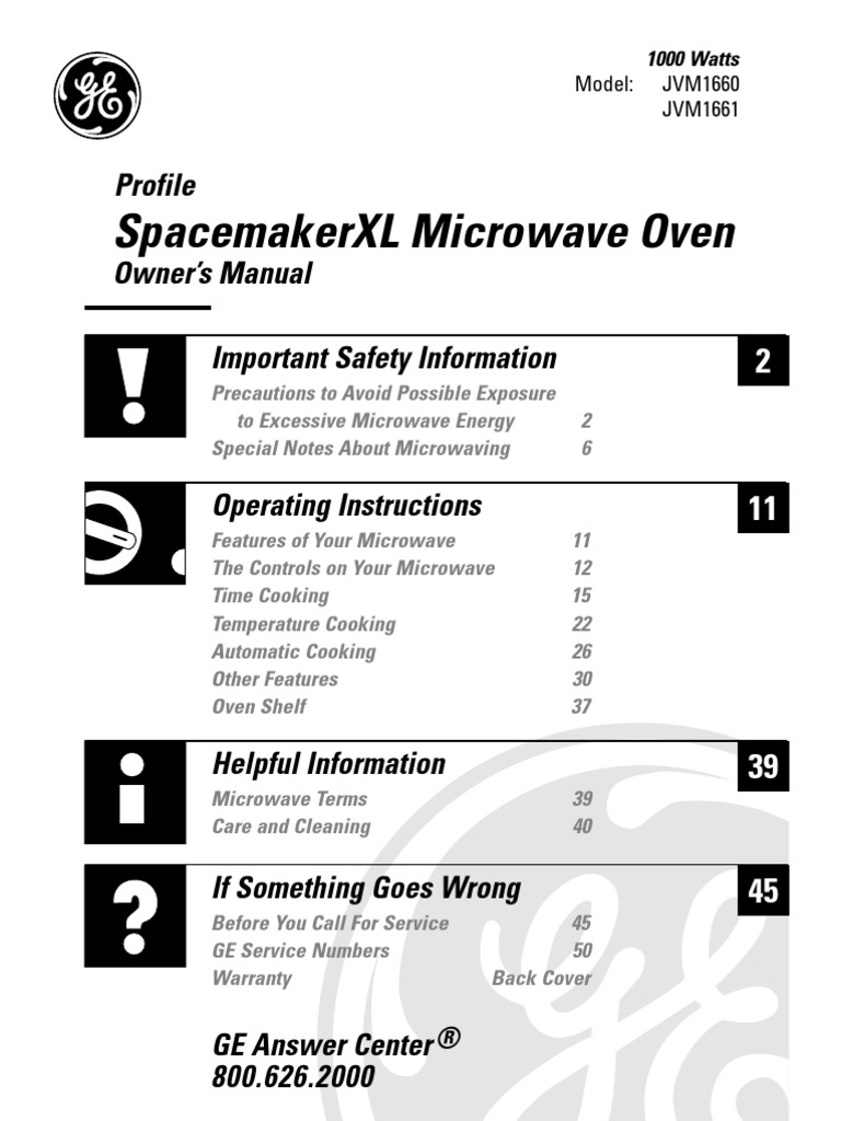 GE Microwave Spacemaker XL manual Roasting Oven