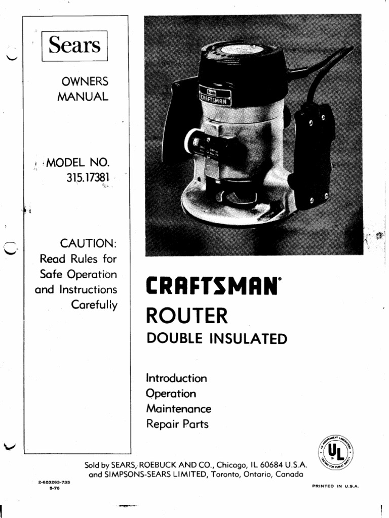 Craftsman Router 315-17381 OM1.pdf | Networking | Internet