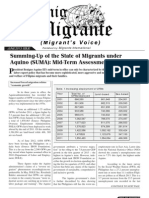 Summing-Up of The State of Migrants Under Aquino: A Mid-Term Assessment (2010-2013)