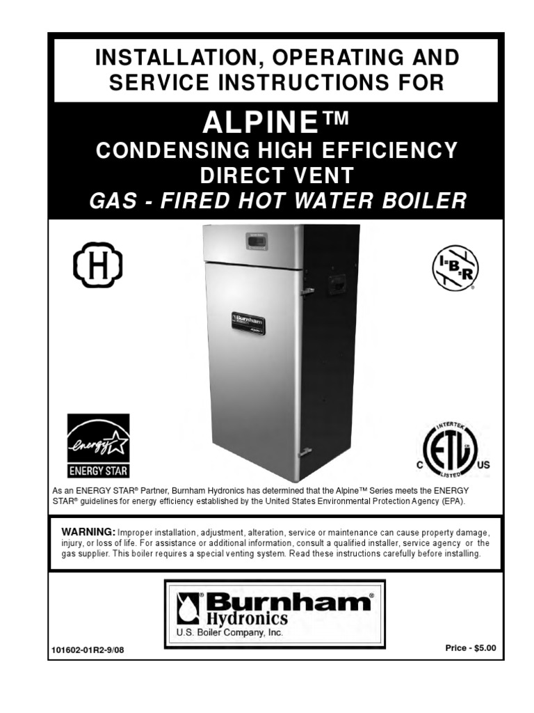 Alpine Boiler Manual Pipe (Fluid Conveyance) Boiler