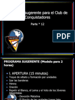 12 - Programa Sugerente para El Club de Conquistadores