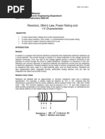 Exp 2 Resistors, Ohm's Law, Power Rating and I-V Caharacteristic (2012)