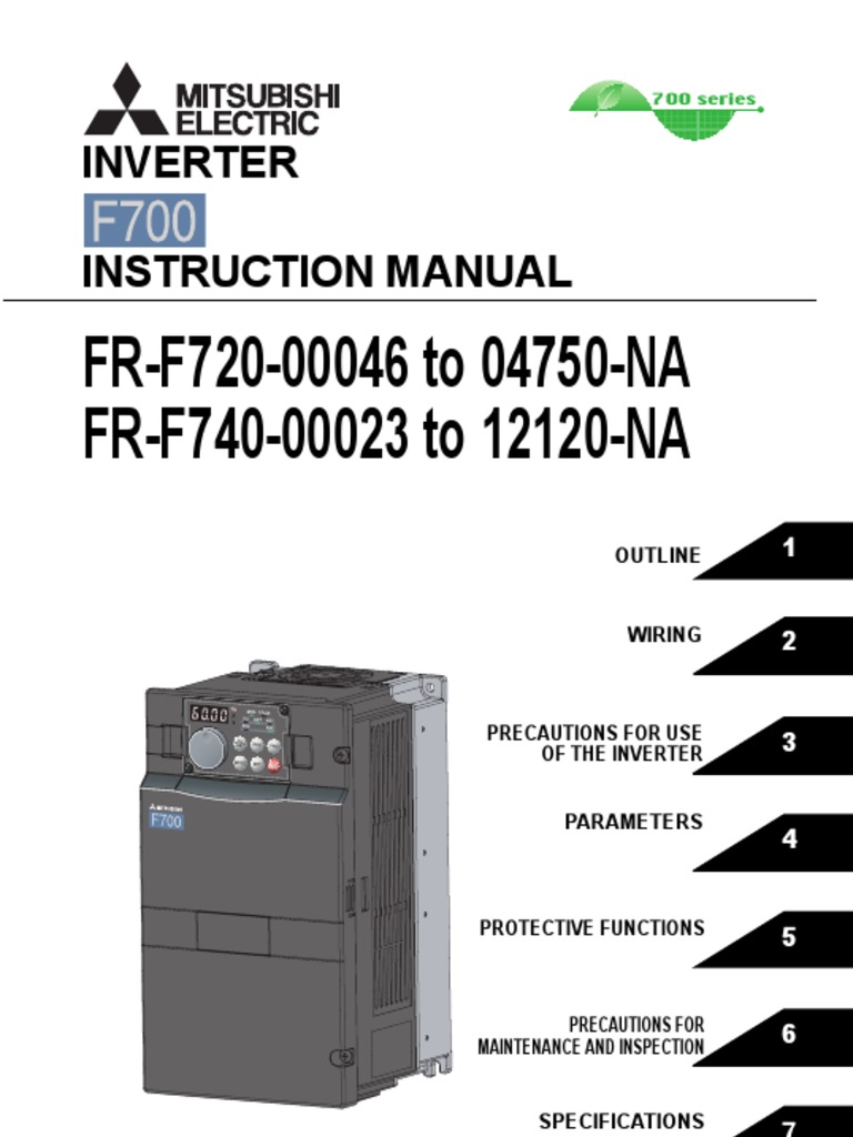 Mitsubishi F700 VFD Instruction Manual-Applied | Power Inverter | Power  Supply