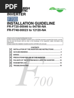 Mitsubishi F700 VFD Installation Guideline