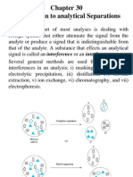 Introduction to analytical Separations techniques