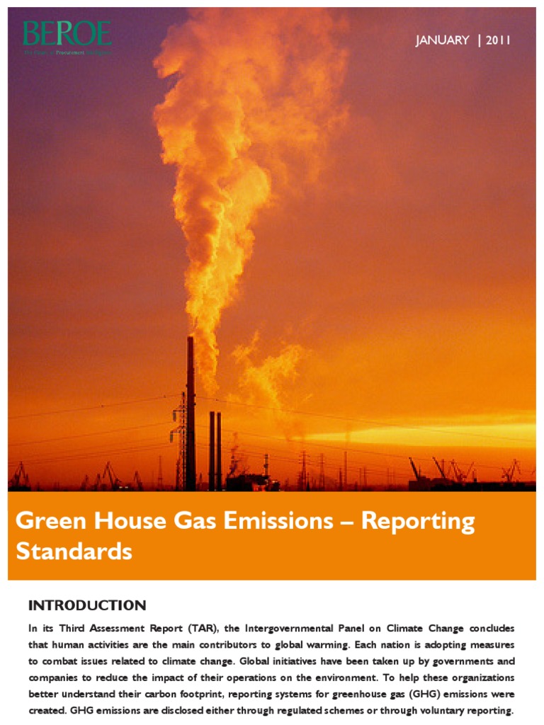 Green House Gas Emission - Reporting Standards | PDF | Emissions ...