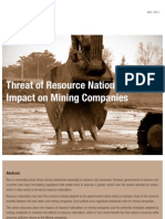 Threat of Resource Nationalism - Impact on Mining Companies