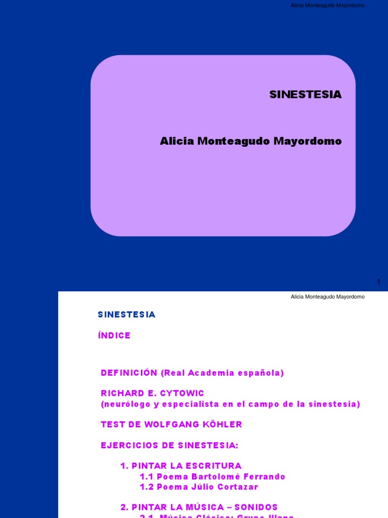 Explorando la Sinestesia | PDF | Neurociencia | Sentidos
