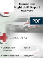 Emergency Room Night Shift Report: Pregnant Woman With Contractions And Bloody Show