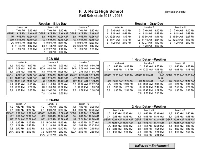 Bell Schedule PDF
