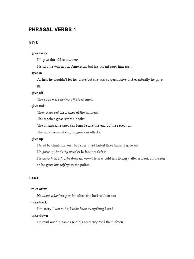 Essential Phrasal Verbs Guide | PDF