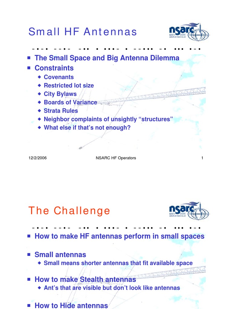 Small HF antennas for limited spaces PDF Antenna (Radio