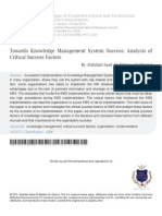 Towards Knowledge Management System Success - An Analysis of Criticla Factors