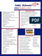 Supply Lists: 4 Year-Old Program Kindergarten & 1 Grade