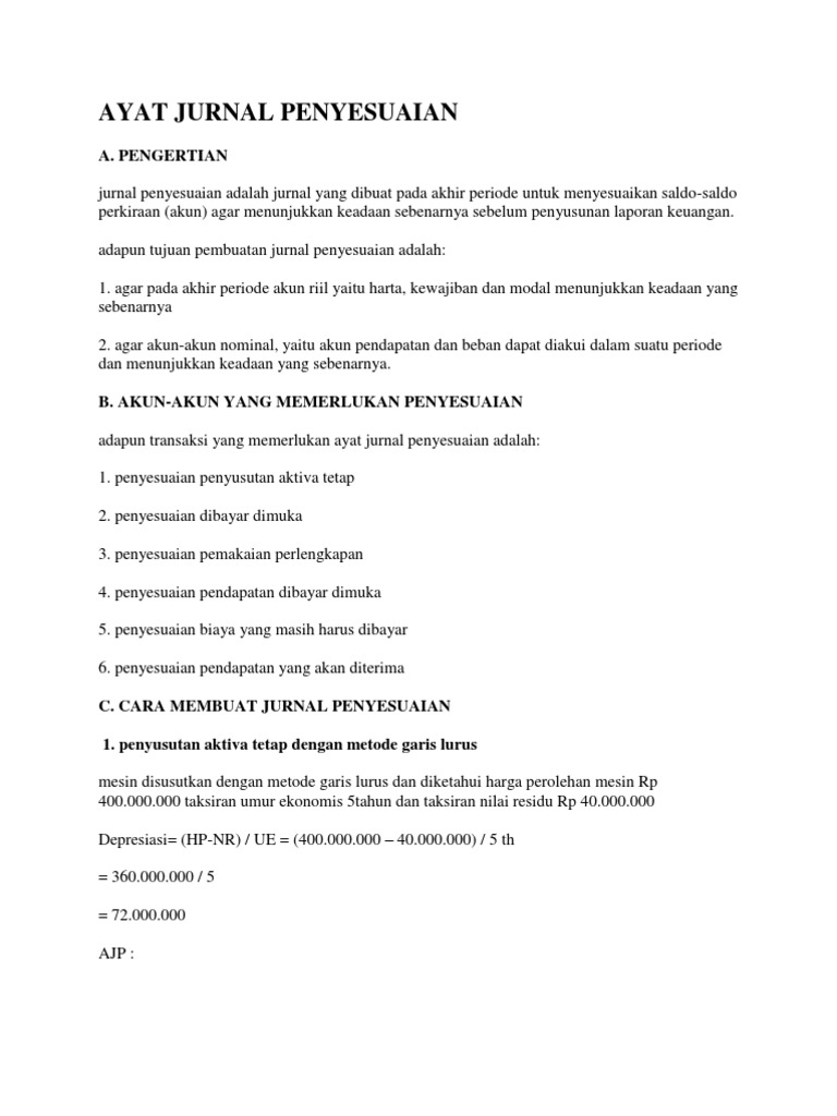 Ayat Jurnal Penyesuaian Pdf