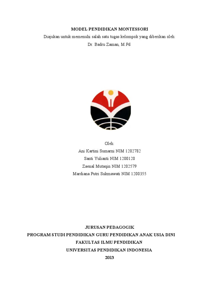 Model Pendidikan Montessori Pdf