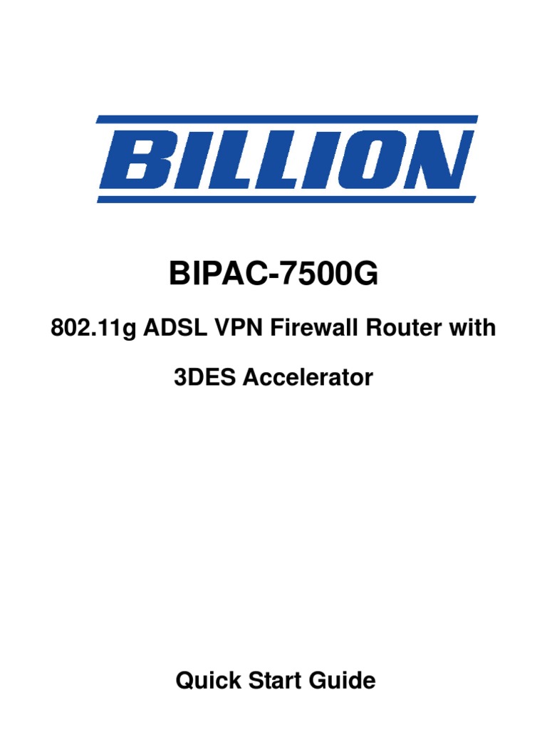 BIPAC-7500G: 802.11g ADSL VPN Firewall Router With 3DES Accelerator ...